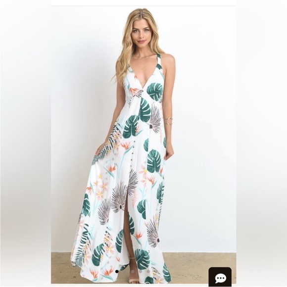 Hommage Multi-Color Floral Print Maxi Dress Size Medium - Picture 15 of 15